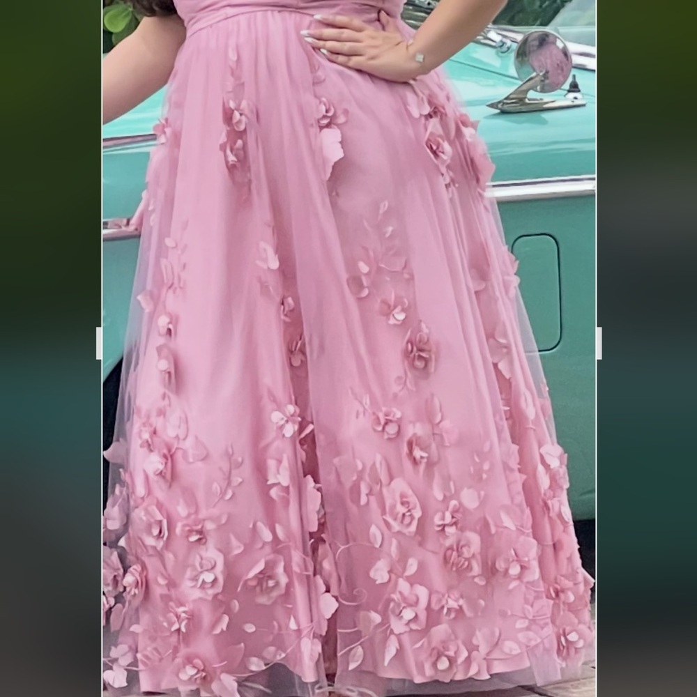 BCX Pink Embellished Sleeveless Gown for Prom